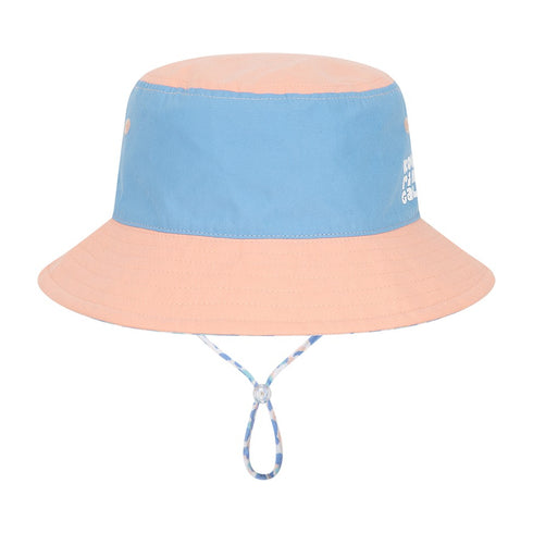 Kooringal Girl's Bucket Hat Lucia in Blue/Pink, front