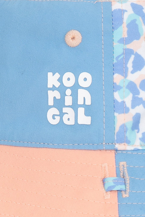 Kooringal Girl's Bucket Hat Lucia in Blue/Pink, view 3