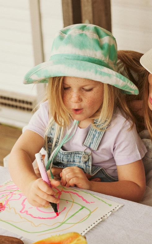 Kooringal Girl's Wide Brim Hat Lucky Bay in Aqua, view 2