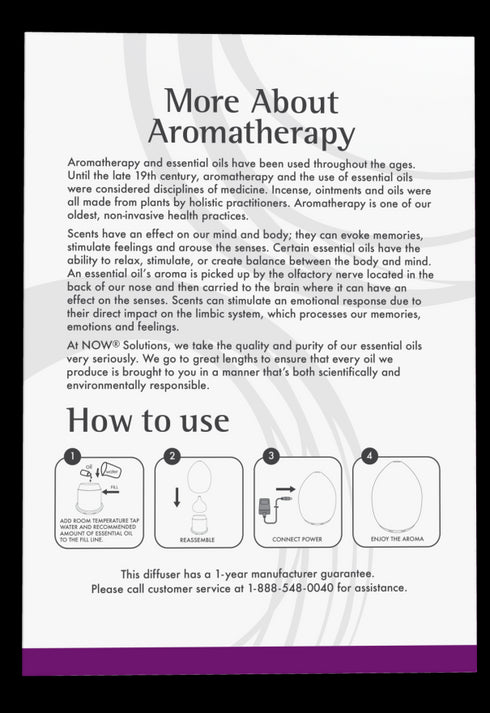image of Glass Swirl Ultrasonic USB Oil Diffuser instructions