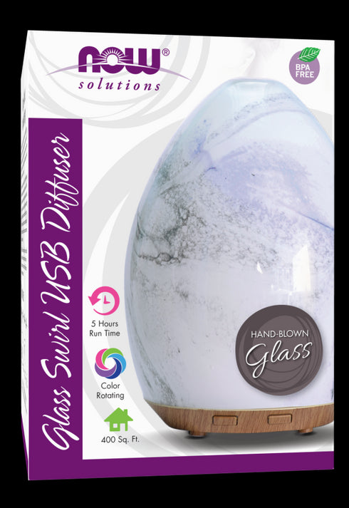 Image of Glass Swirl Ultrasonic USB Oil Diffuser