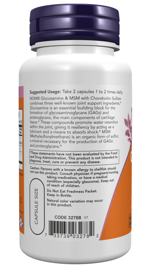 Image of Glucosamine & MSM 60vcaps suggested usage