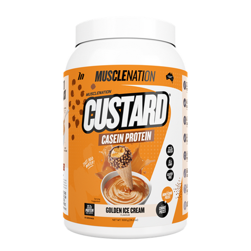 Custard Casein Protein Golden Ice Cream 1kg-MuscleNation-Matakana Pharmacy