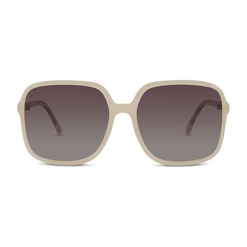 Wollumbin Halcyon women's sunglasses, ivory frame with brown polarised lens, front