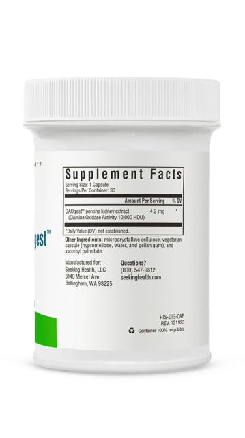 Image of Histamine Digest 30 caps supplement facts