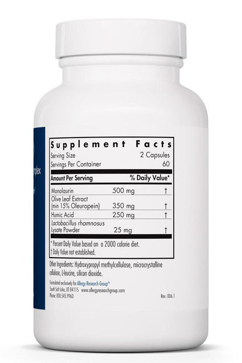 Image of Humic-Monolaurin Complex 120caps supplement facts