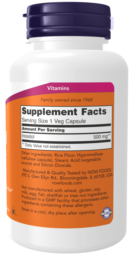 Image of Inositol 500mg 100vcaps supplement facts