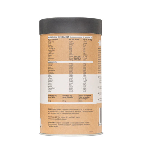 Image of Raw Protein Isolate Natural nutritional information