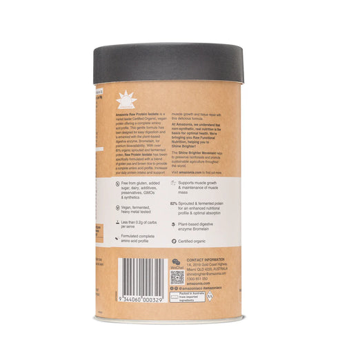 Image of Raw Protein Isolate Natural back of container