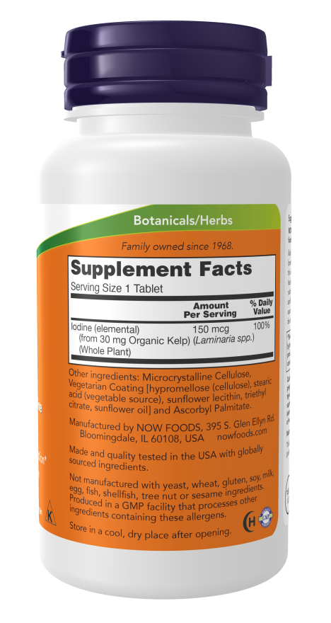 Image of KELP (Iodine) 150mcg 200tabs supplement facts