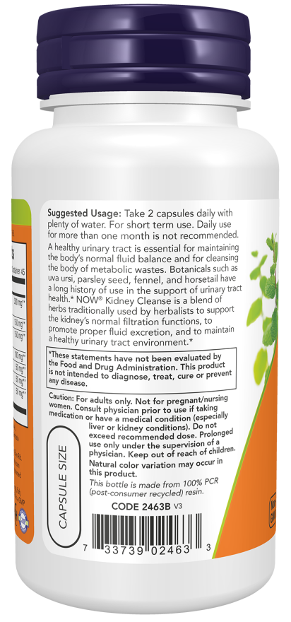 Image of Kidney Cleanse 90vcaps suggested usage