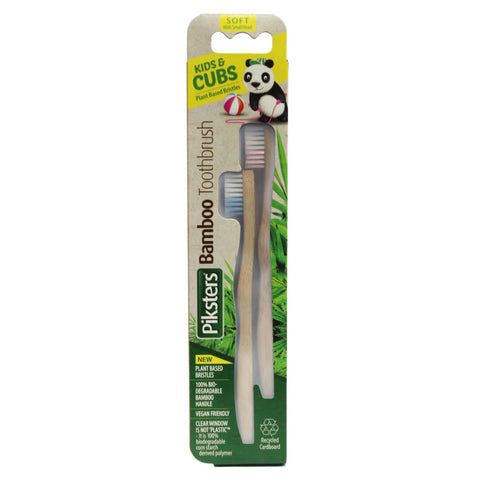 PIKSTERS P/Bamboo T/brush Kids 2pk-Piksters-Matakana Pharmacy