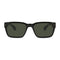 Wollumbin Kirra men's sunglasses, black frame with green polarised lens, front