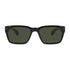 Wollumbin Kirra men's sunglasses, black frame with green polarised lens, front