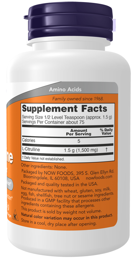 Image of L-Citrulline Pure Powder 113g supplement facts