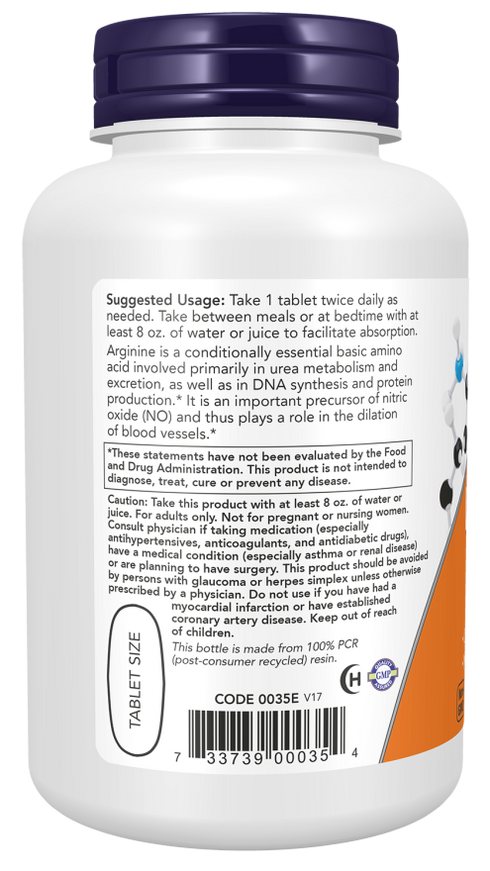 Image of L-Arginine, Double Strength 1000mg 120tabs suggested usage