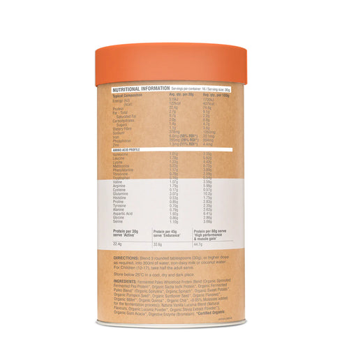 Image of Raw Protein Paleo Fermented Vanilla Lucuma nutritional information