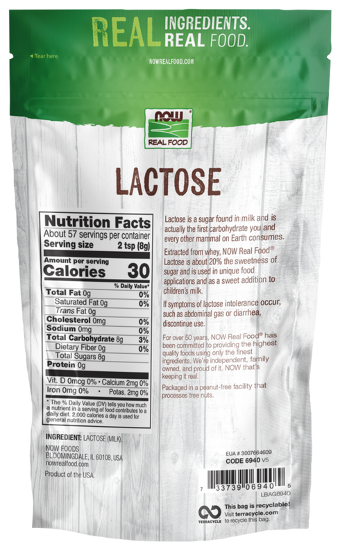 Image of Lactose powder back of packet