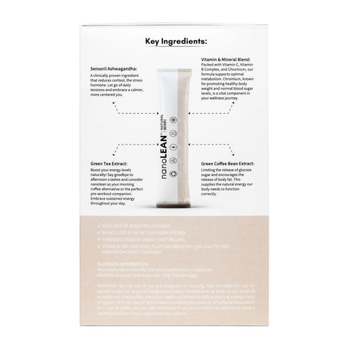 Image of Nanolean Powder 300g key ingredients