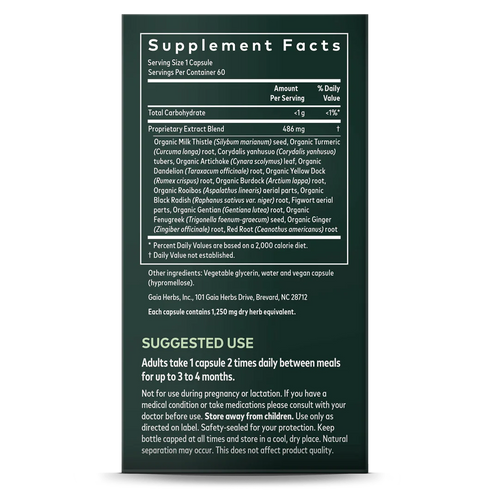 Image of Liver Cleanse 60vcaps supplement facts