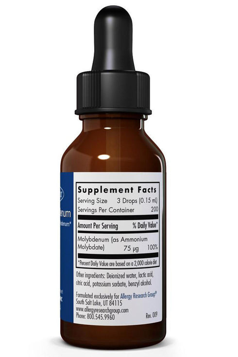 Image of Liquid Molybdenum 30ml supplement facts
