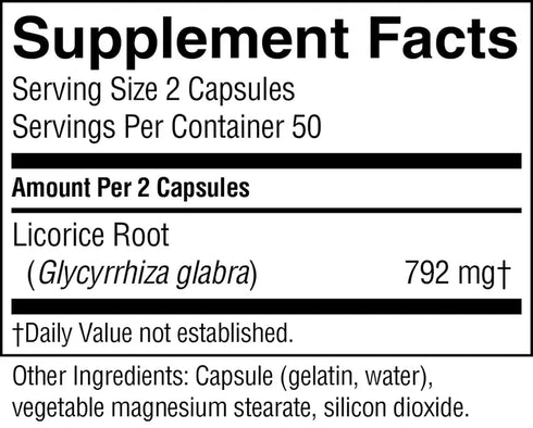 Licorice Root 100 Capsules-Matakana Pharmacy