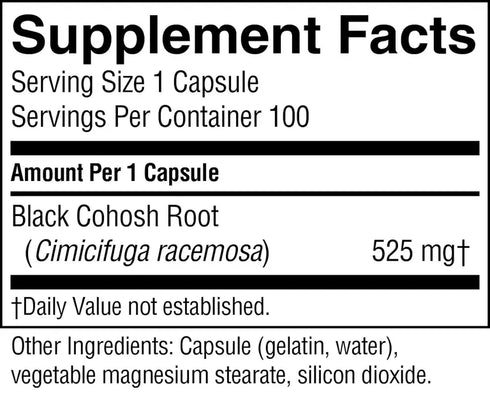 Black Cohosh 100 Capsules-Matakana Pharmacy