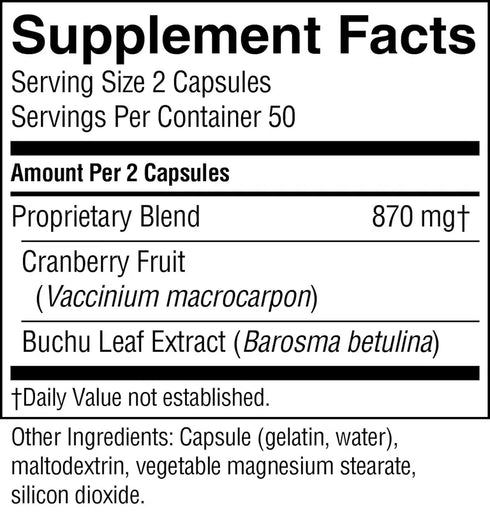 Cranberry & Buchu 100 Capsules-Matakana Pharmacy