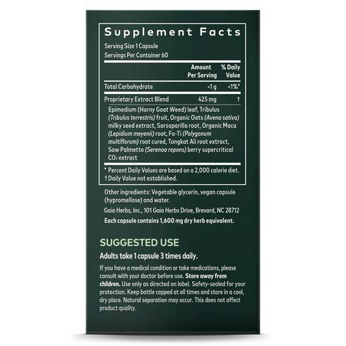 Image of Male Libido 60vcaps supplement facts