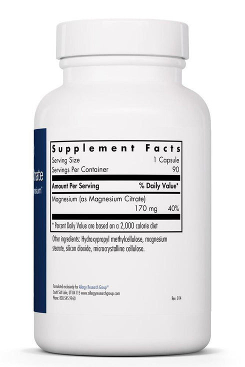 Image of Magnesium Citrate 90caps supplement facts