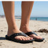 Walkable Beach Malibu black jandals worn on the beach