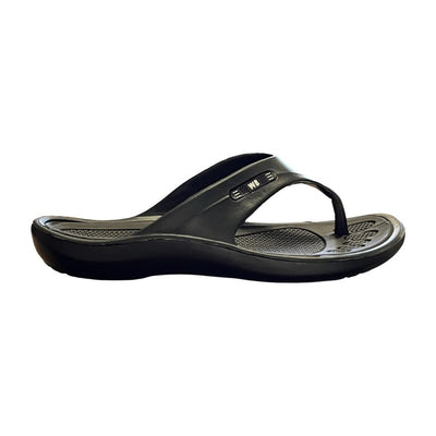 Walkable Beach Malibu women's jandal in black, side view