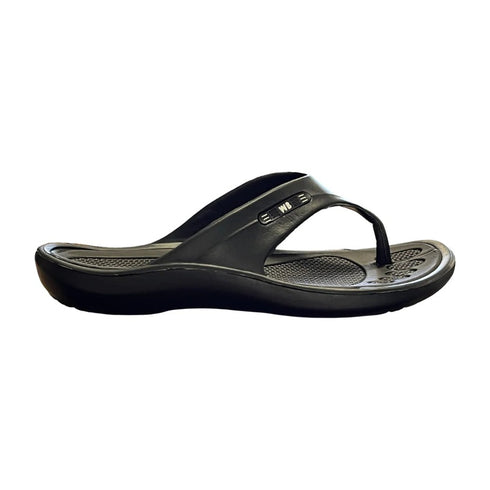 Walkable Beach Malibu women's jandal in black, side view