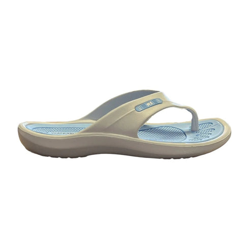 Walkable Beach Malibu women's jandal in grey and blue, side view