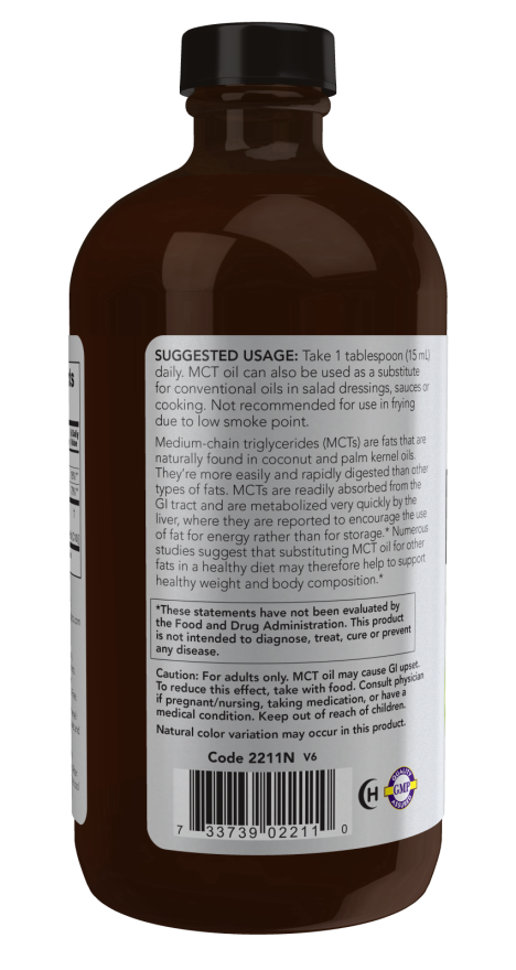 Image of MCT Oil 100% pure in Glass 473ml suggested usage