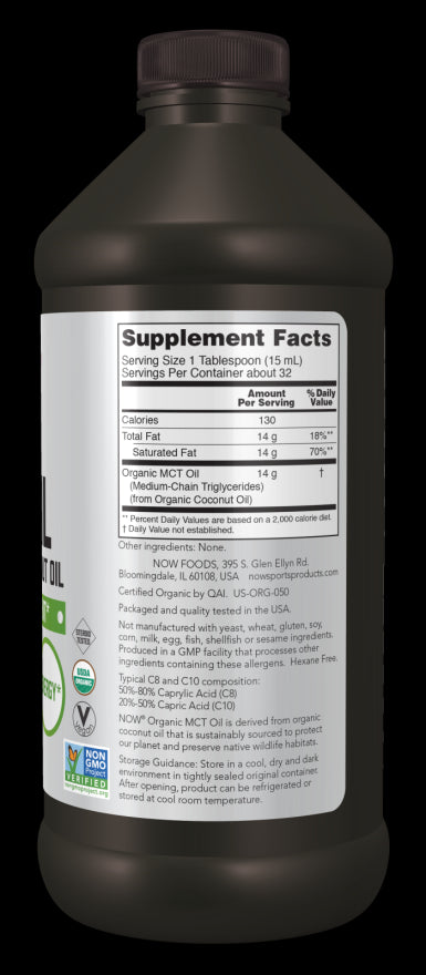 Image of MCT oil supplement facts