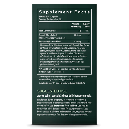 Image of Menopause Support Daytime 60vcaps supplement facts