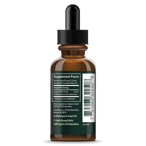Image of Milk Thistle Seed Liquid 30ml supplement facts