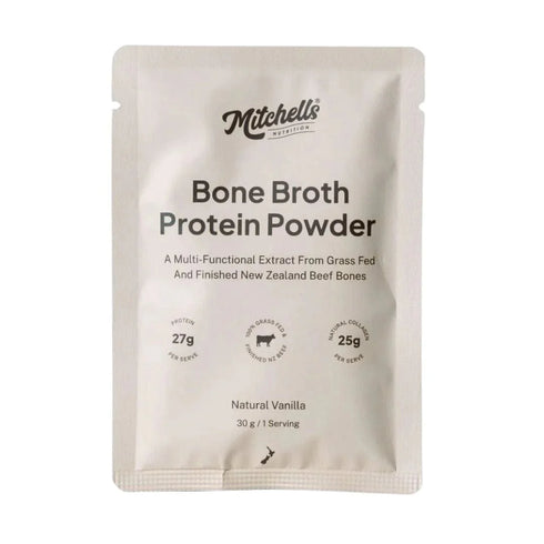 Sample Bone Broth Protein Vanilla 30g-Mitchells Nutrition-Matakana Pharmacy