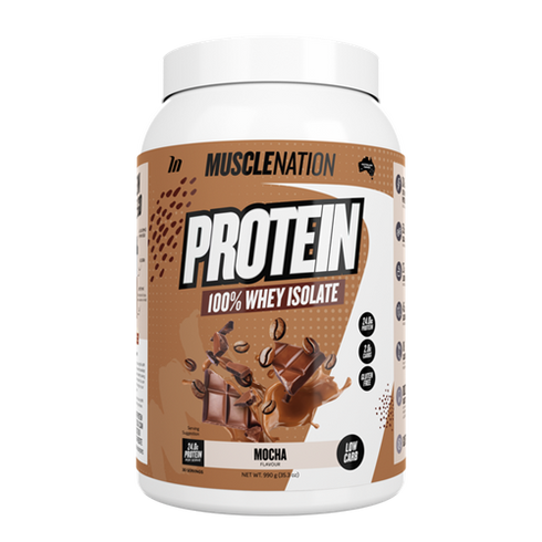 Protein 100% Whey Isolate Mocha 990g-MuscleNation-Matakana Pharmacy