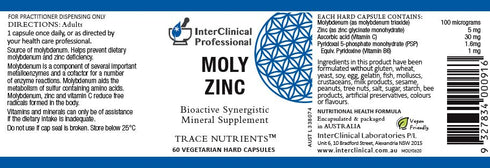 Image of Moly Zinc 60caps label
