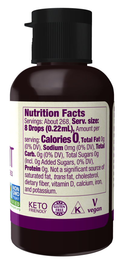 Image of Monk Fruit, Organic Liquid Sweetener Original 59ml nutritional facts