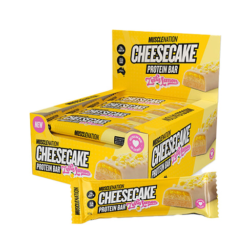 Cheesecake Protein Bar Zesty Lemon Box of 12 x 60g-MuscleNation-Matakana Pharmacy