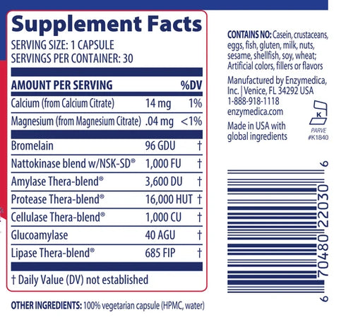 Image of Natto-K 30vcaps supplement facts