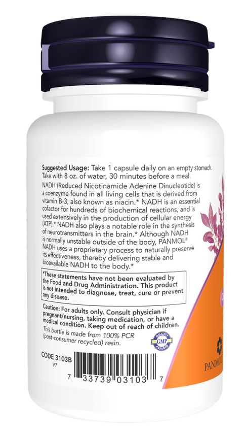 Image of NADH 10mg 60vcaps suggested usage