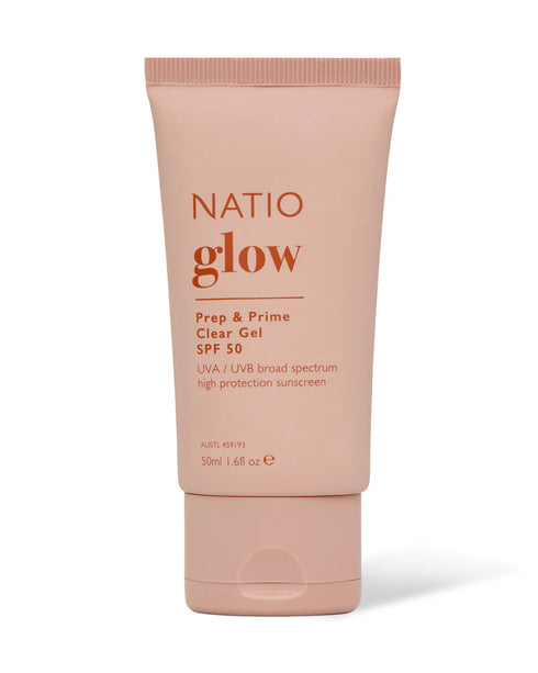 Glow Pre Prime Clear Gel SPF50 50mL-Natio-Matakana Pharmacy