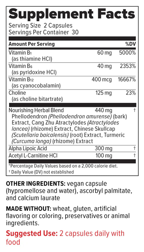 Image of Nerve Shield 60vcaps supplement facts