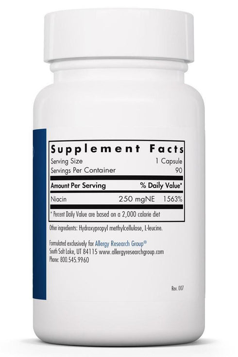 Image of Niacin B3 (250mg) 90caps supplement facts