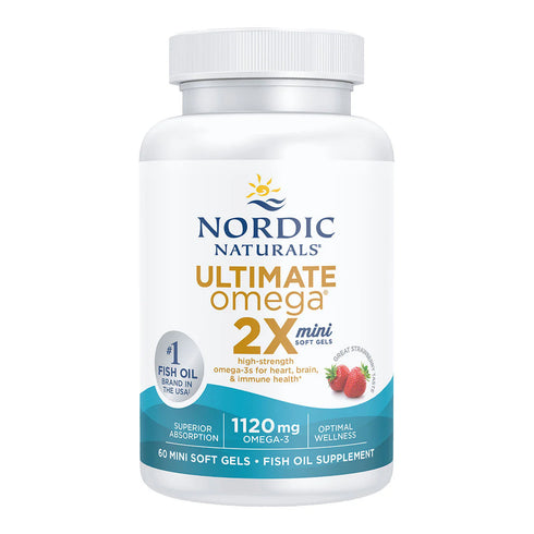 Ultimate Omega 2X Mini - Strawberry (formerly Ultimate Omega Minis) 60 Soft Gel Caps-Nordic Naturals-Matakana Pharmacy