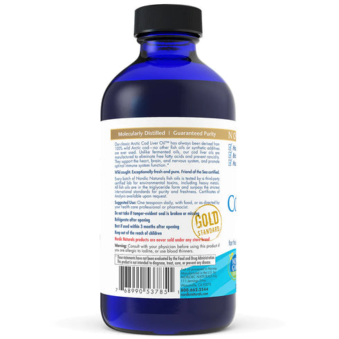 Arctic Cod Liver Oil Liquid Unflavoured 237ml-Nordic Naturals-Matakana Pharmacy